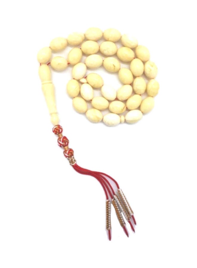 Miracle Empire - Natural Ivory Amber Sand Oval Prayer Beads - Image 1