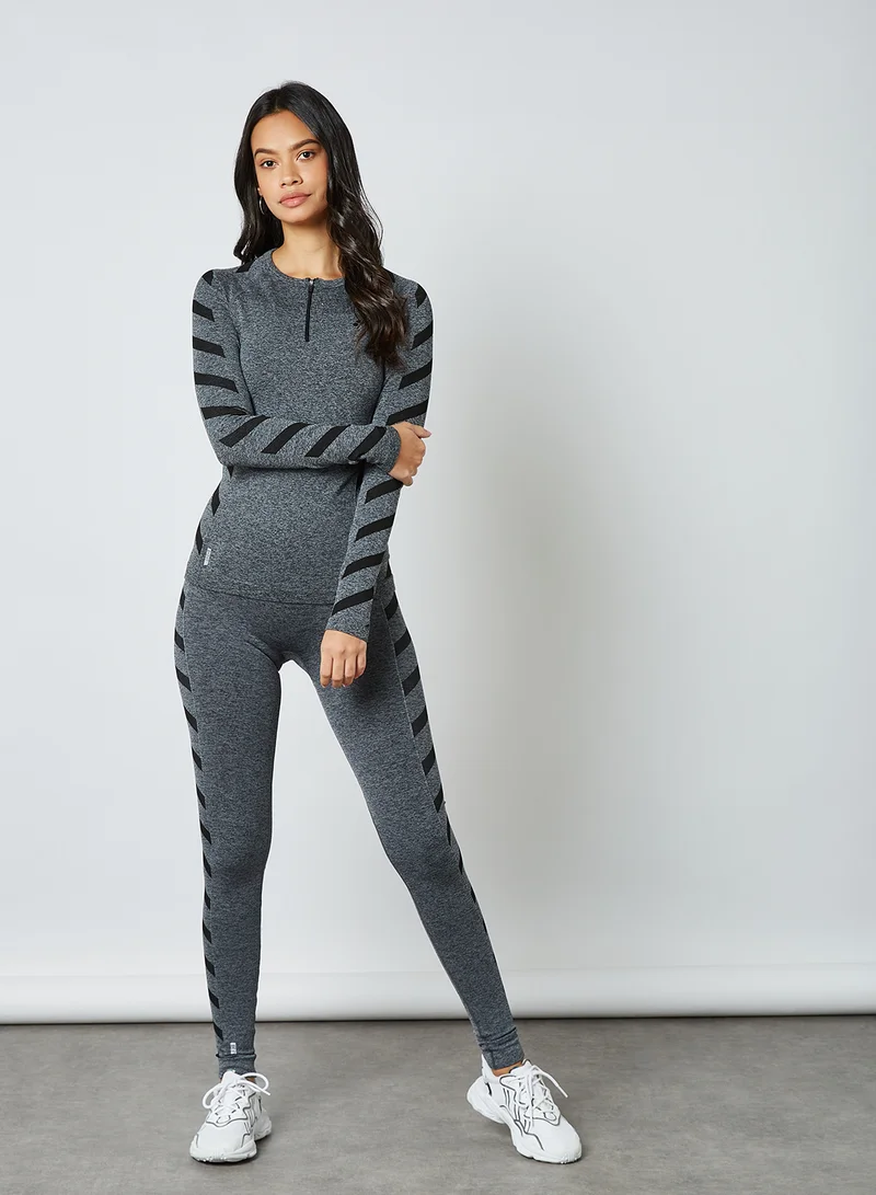 ONLY Seamless Training Top Dark Grey Melange