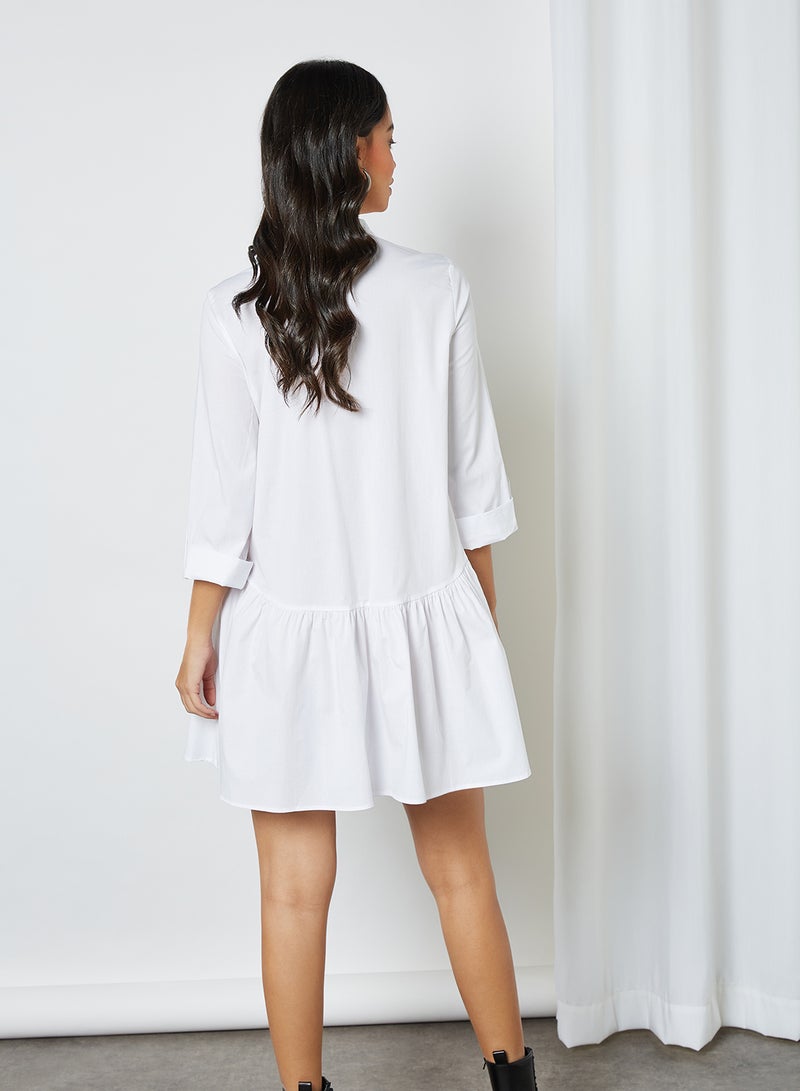ONLY Gather Detailed Shirt Dress White - Image 2