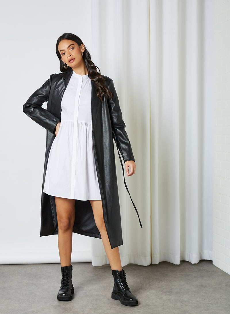 ONLY Gather Detailed Shirt Dress White - Image 3