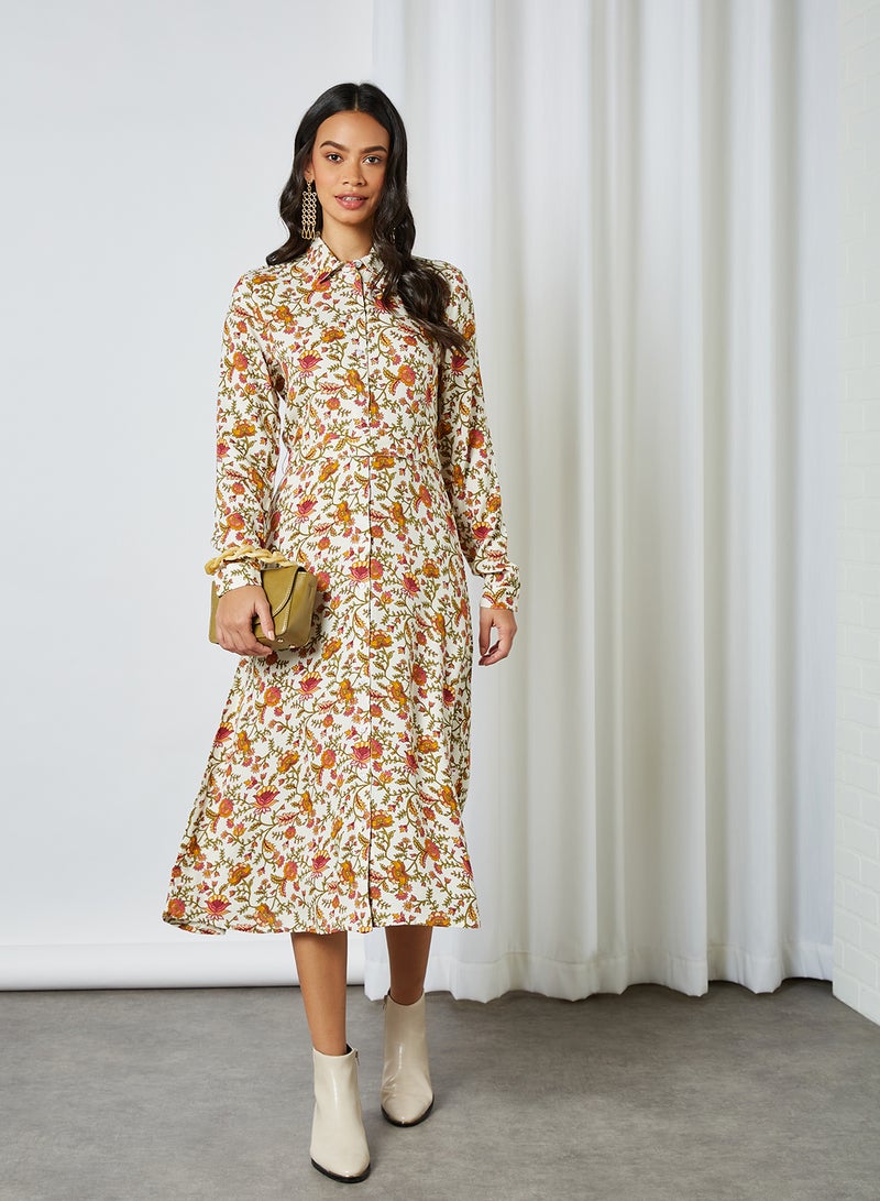 ONLY - Bellis Midi Dress Creme Brûlée - Image 1
