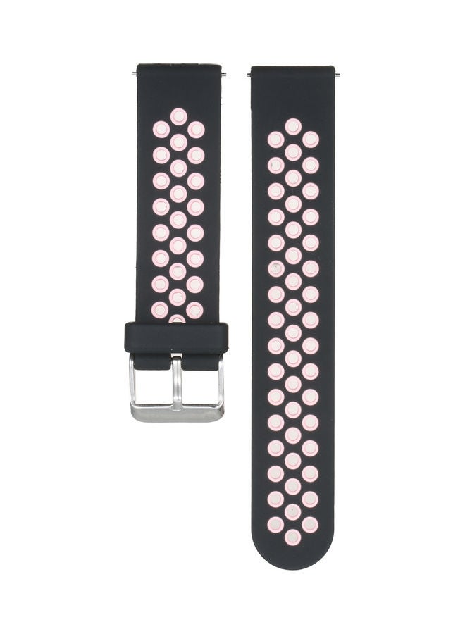 سوار بديل للساعة الذكية/التقليدية مقاس 22 مم أسود/وردي