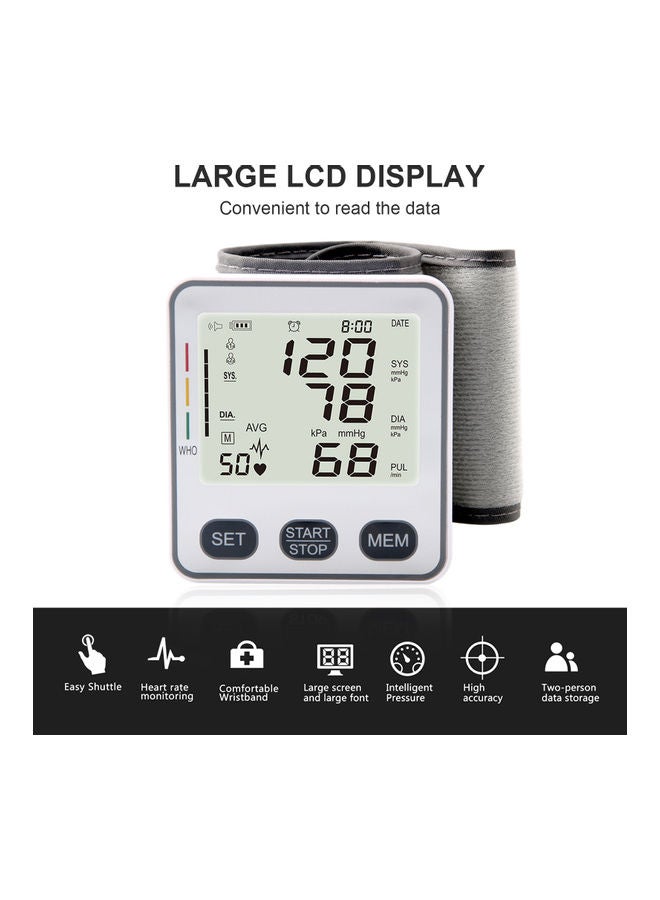 Wrist Type Electronic Blood-Pressure Digital Meter with Heart Rate Detection - Image 3