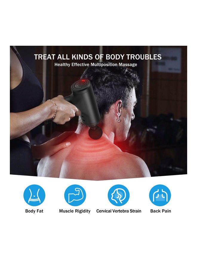 جهاز تدليك الجسم الكهربائي FH-320 المحمول باليد لا يصدر أصواتا مزود ب4 رؤوس مختلفة للتبديل - Image 2