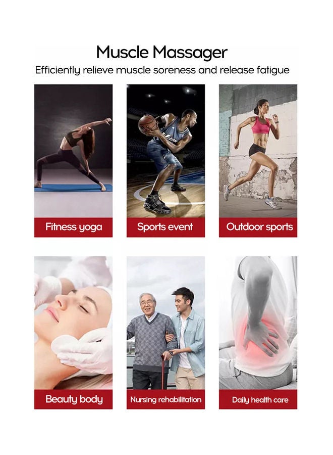 جهاز تدليك كهربائي هزاز مزود بمستويات سرعة قابلة للتعديل يساعد في استرخاء العضلات مع 6 رؤوس مختلفة - Image 5