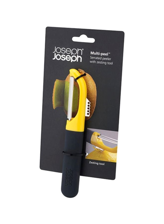 Joseph Joseph Multi-Peel Serrated Peeler And Citrus Zester Yellow/Black 13x8x1.5centimeter Yellow/Black 13x8x1.5cm  - Image 4