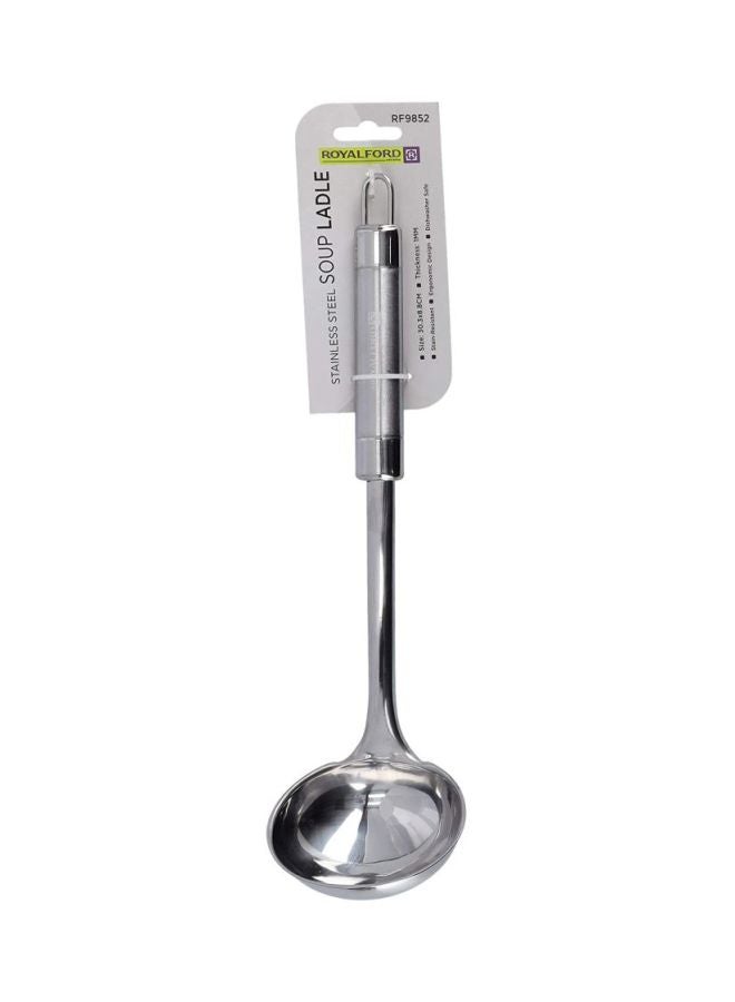 Royalford Royalford RF9852 Stainless Steel Soup Ladle with Tube Handle, Professional Soup Ladle with Long Handle | Kitchen Dining Cutlery Utensil | Ideal for Serving Soup Gravy Sauce Curry & More Silver 31x8.8x3cm  - Image 2
