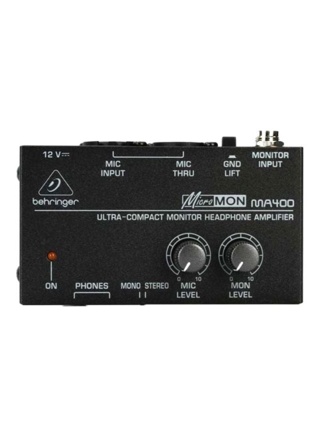 behringer Ultra-Compact Monitor Headphone Amplifier MA400 Black  - Image 1