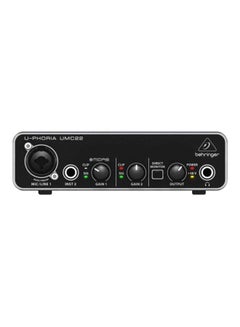 behringer 2-USB Audio Interface Mic Preamplifier UMC22 Black  - Image 1