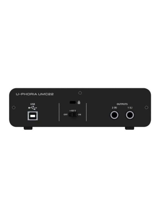 behringer 2-USB Audio Interface Mic Preamplifier UMC22 Black  - Image 3