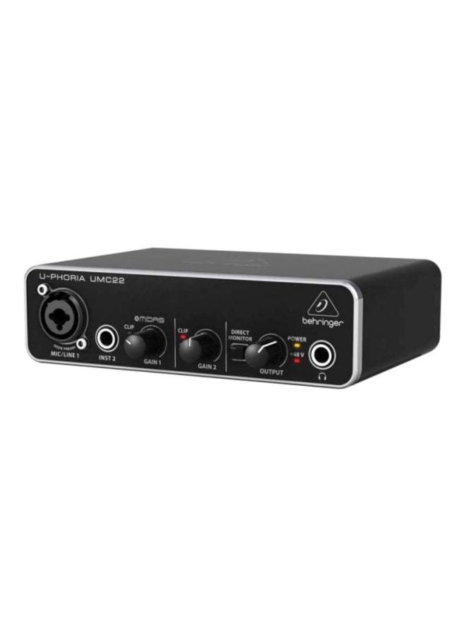 behringer 2-USB Audio Interface Mic Preamplifier UMC22 Black  - Image 4