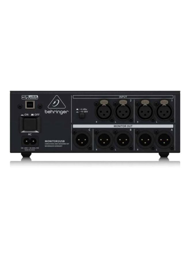 behringer - Monitor 2 USB High-End Speaker Monitoring Controller MONITOR2USB Black - Image 1