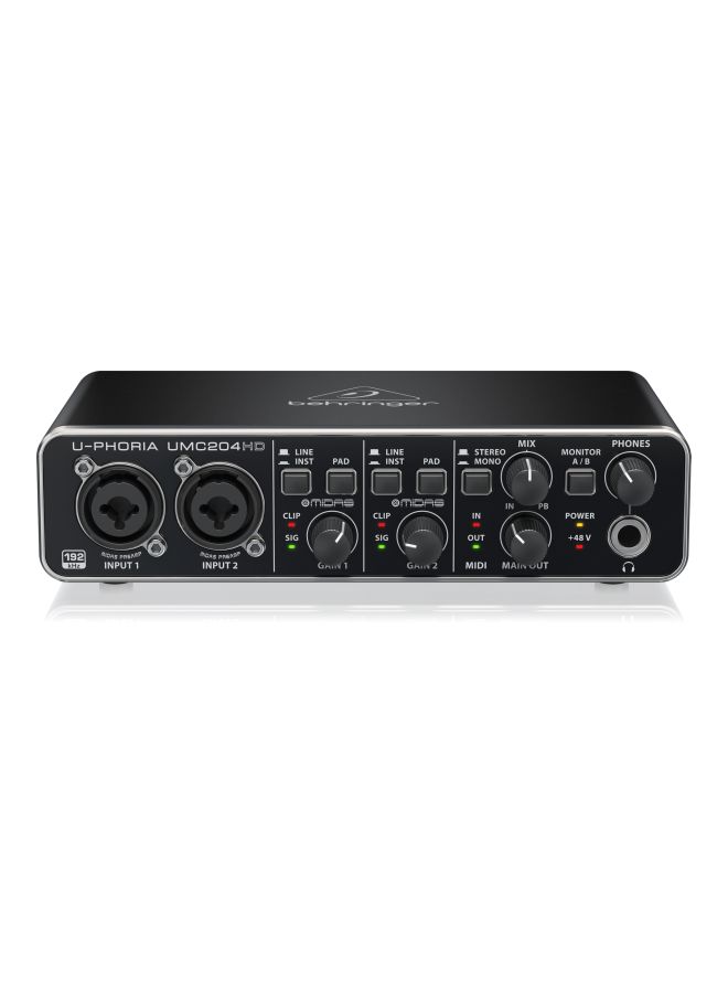 behringer USB-Interface Mic Preamplifiers UMC204HD Black - Image 5