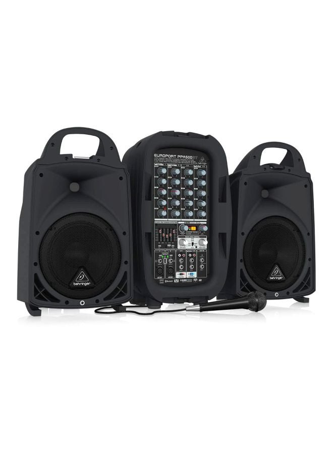 behringer - Speaker System With Channel Mixer PPA500BT Black - Image 1