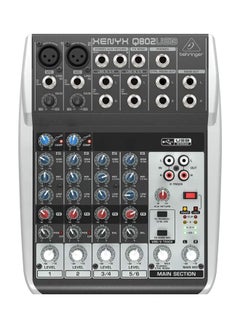 Premium 8-Input 2-Bus Mixer Q802USB Grey