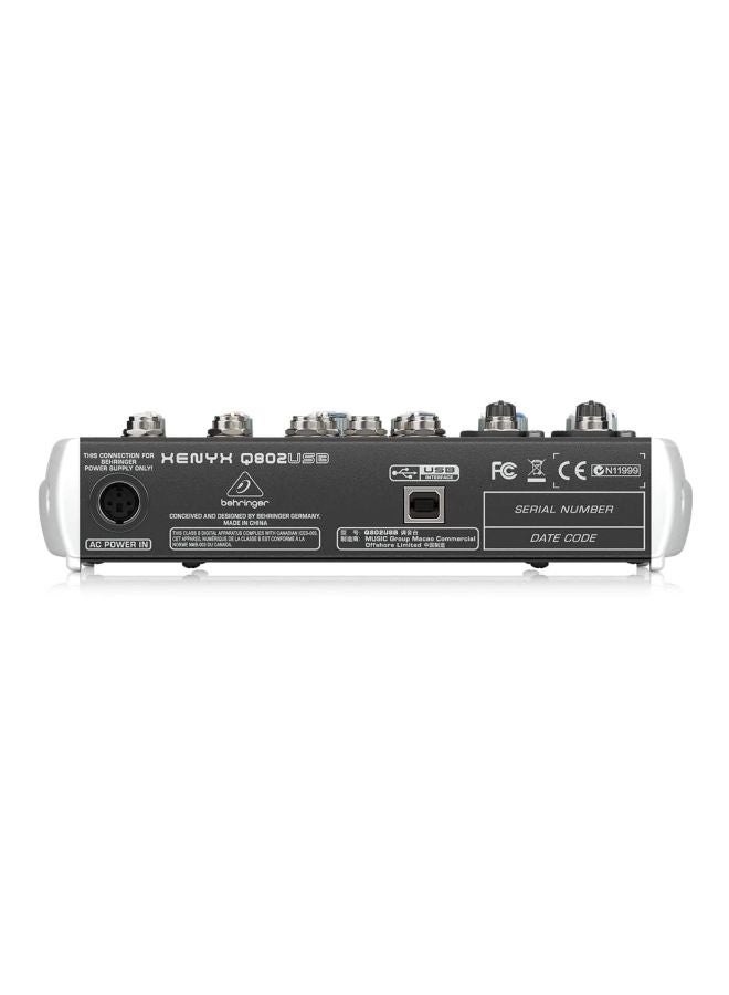 behringer - Premium 8-Input 2-Bus Mixer Q802USB Grey - Image 1