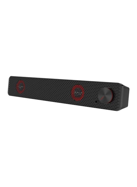 USB-Powered Soundbar Speakers for Mobile Phone Laptop Computer V6392 Black