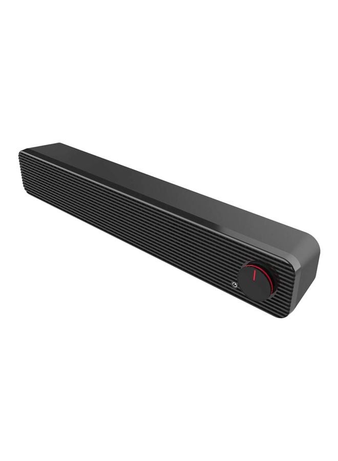 USB-Powered Soundbar Speakers for Mobile Phone Laptop Computer V6392 Black
