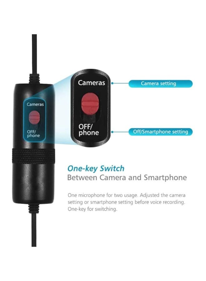ANDOER Omni Directional Condenser Lavalier Microphone DD2725 Black  - Image 4