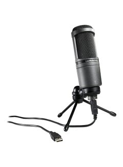 ميكروفون يُكثّف الصوت وقلبيّ الشكل AT2020USB+ أسود