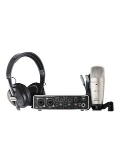 behringer USB Audio Interface And Condenser Microphone With Studio Headphone Set U-PHORIA STUDIO PRO Black/White  - Image 1