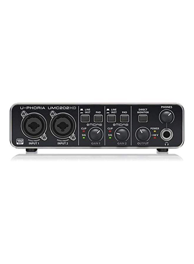 behringer USB Audio Interface And Condenser Microphone With Studio Headphone Set U-PHORIA STUDIO PRO Black/White  - Image 3