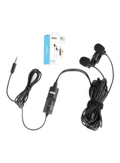 BOYA Dual Lavalier Wired Microphone For Camera And Camcorders Black  - Image 1