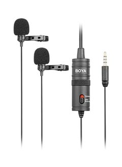 BOYA Dual Lavalier Wired Microphone For Camera And Camcorders Black  - Image 2
