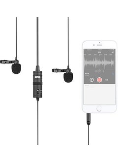 BOYA Dual Lavalier Wired Microphone For Camera And Camcorders Black  - Image 3