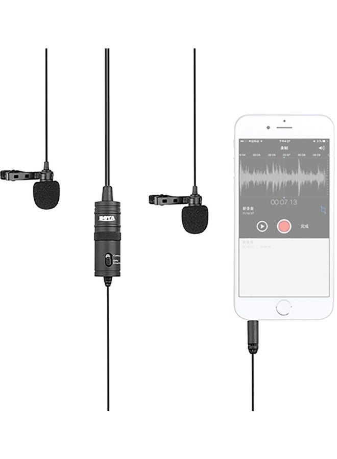 BOYA - Dual Lavalier Wired Microphone For Camera And Camcorders Black - Image 1