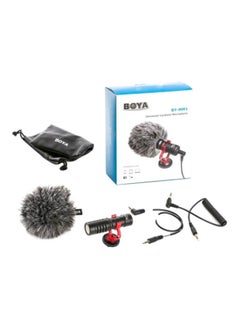 BOYA Universal Cardioid Microphone With Furry Windshield BY-MM1 Black/Red/Grey  - Image 1