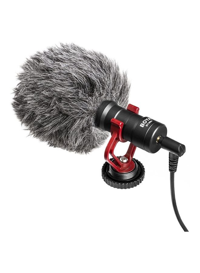 BOYA Universal Cardioid Microphone With Furry Windshield BY-MM1 Black/Red/Grey  - Image 2