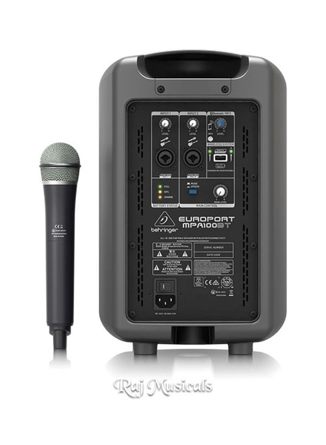 behringer Portable Speaker With Wireless Microphone MPA100BT Grey/Black - Image 4