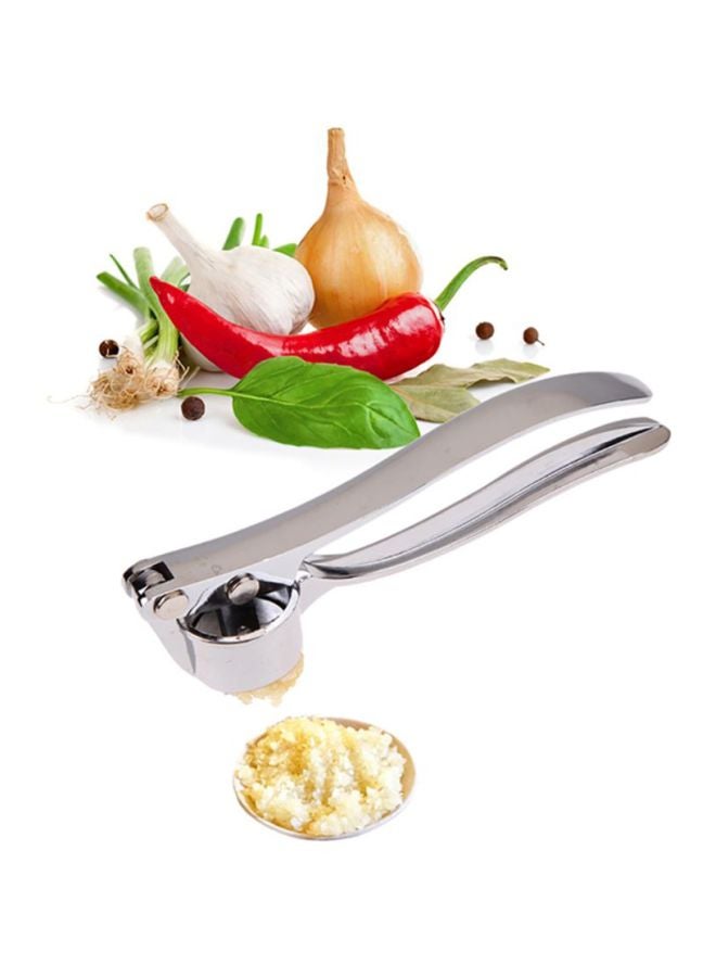 Sharpdo - Garlic Hand Press Strainer Silver 15 x 4cm - Image 1