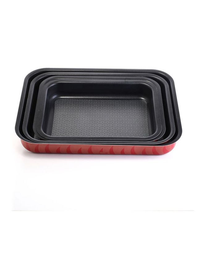 4 Piece Rectangular Cake Pan Black/Red 41x29cm - v1615570030/N22979410A_2