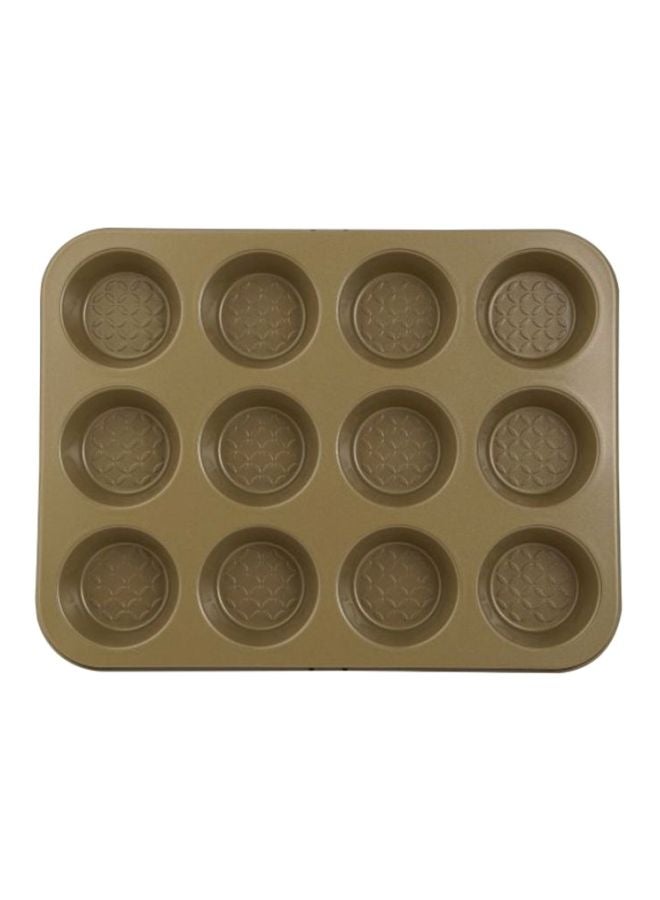 BERGNER Bake right Pro Rectangle Shaped Muffin Pan Greenish Gold 35cm - Image 1