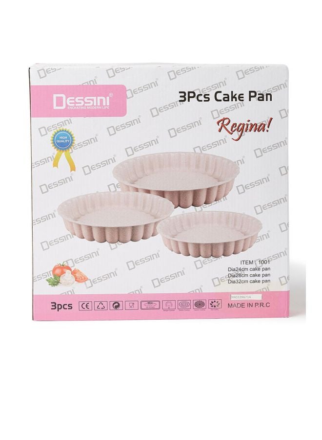 ديسيني طقم صواني كيك من الجرانيت مكون من 3 قطع ذهبي وردي Small Bakeware Pan (24), Medium Bakeware Pan (28), Large Bakeware Pan (32)سم - Image 4