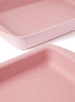 DESSINI 3-Pieces Granite Square Pan Set Pink Square Pan 1 (33x22), Square Pan 2 (35x25), Square Pan 3 (38x28)cm  - Image 2