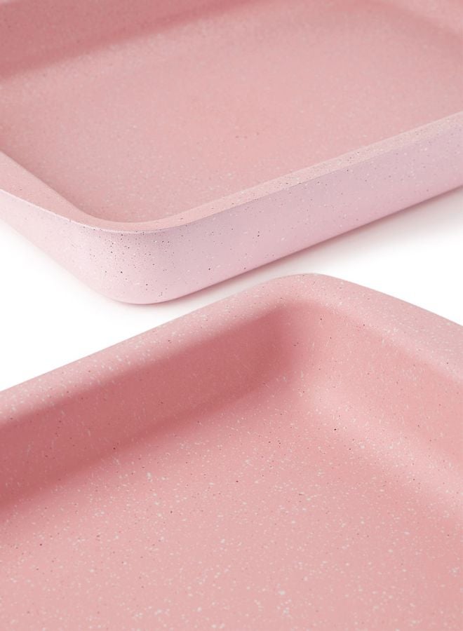 DESSINI 3-Pieces Granite Square Pan Set Pink Square Pan 1 (33x22), Square Pan 2 (35x25), Square Pan 3 (38x28)cm  - Image 2