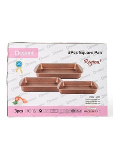 DESSINI 3-Pieces Granite Square Pan Set Pink Square Pan 1 (33x22), Square Pan 2 (35x25), Square Pan 3 (38x28)cm  - Image 4