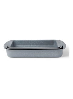 3-Pieces Granite Square Pan Set Grey Square Pan 1 (33x22), Square Pan 2 (35x25), Square Pan 3 (38x28)cm - v1615570032/N40339678A_3