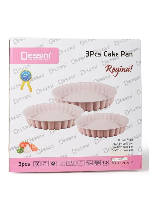 ديسيني طقم صواني كيك من الجرانيت مكون من 3 قطع وردي Round Pan 1 (24), Round Pan 2 (28), Round Pan 3 (32)سم - Image 4