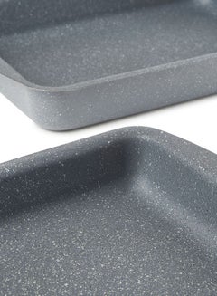 3-Pieces Granite Square Pan Set Grey Square Pan 1 (33x22), Square Pan 2 (35x25), Square Pan 3 (38x28)cm - v1615570033/N40339678A_2