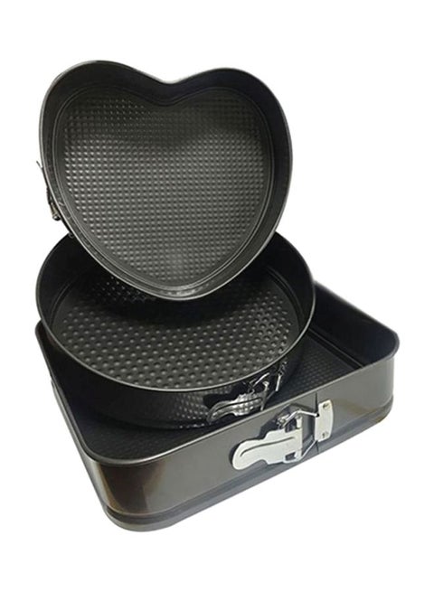 3-Piece Non Stick Cake Moulds Set Black 24/26/28cm