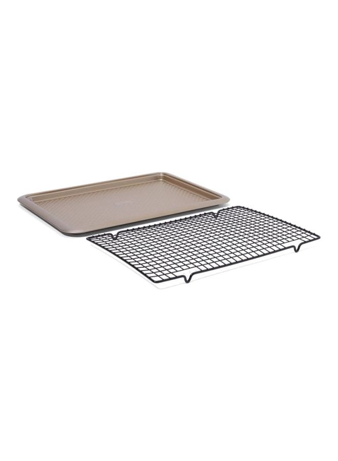 بينجوين ورقة كوكي مع برويلر ذهبي/ أسود Cookie Sheet 46.5x32.8x2, Rack 41x25x1.5سم - Image 2