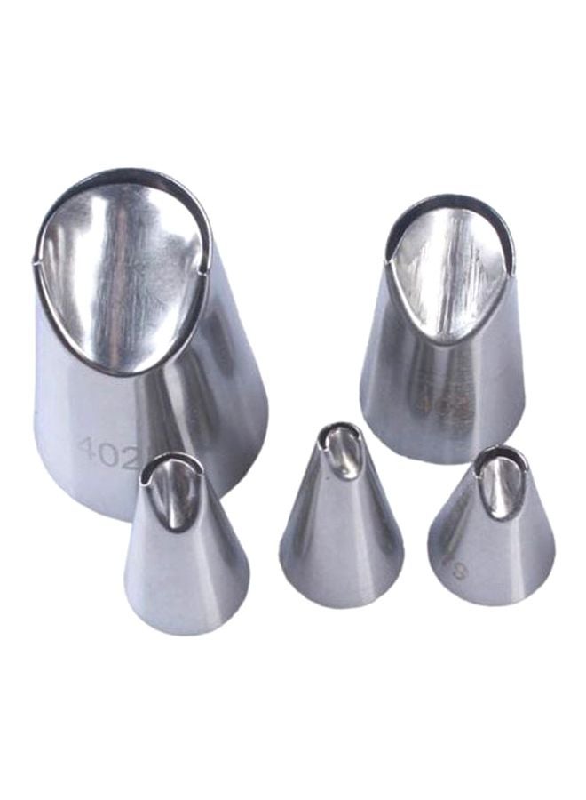 بيوينتي مجموعة فوهات لتزيين سطح المعجنات بأشكال زهور الأقحوان، مكونة من 5 قطع فضي - Image 2