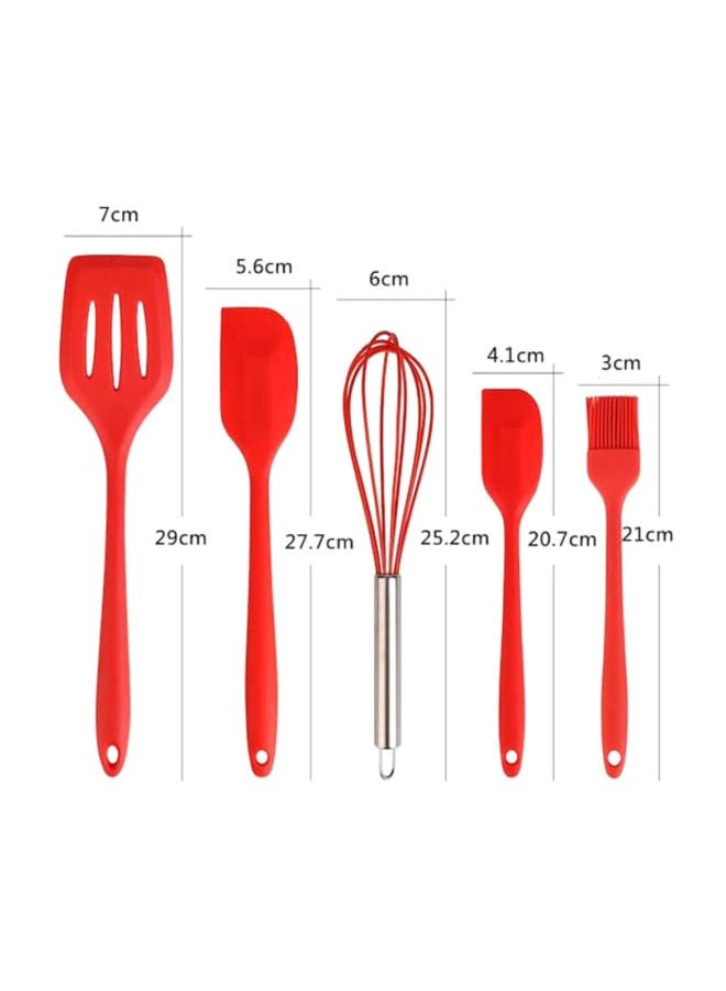 Beauenty 5-Piece Silicone Baking Utensil Set Red - Image 2