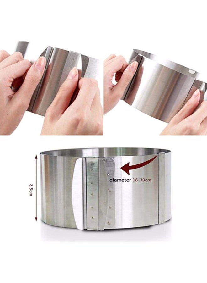 Beauenty - Adjustable 3D Round And Square Cake Mold Silver - Image 1