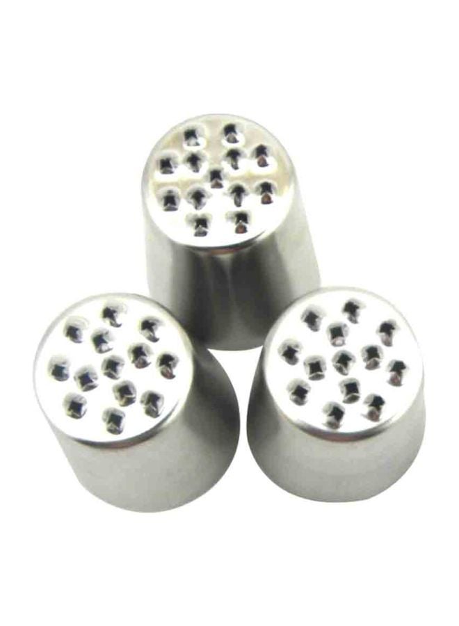 Beauenty 3-Piece Cake Grass Cream Decoration Tips Set Silver