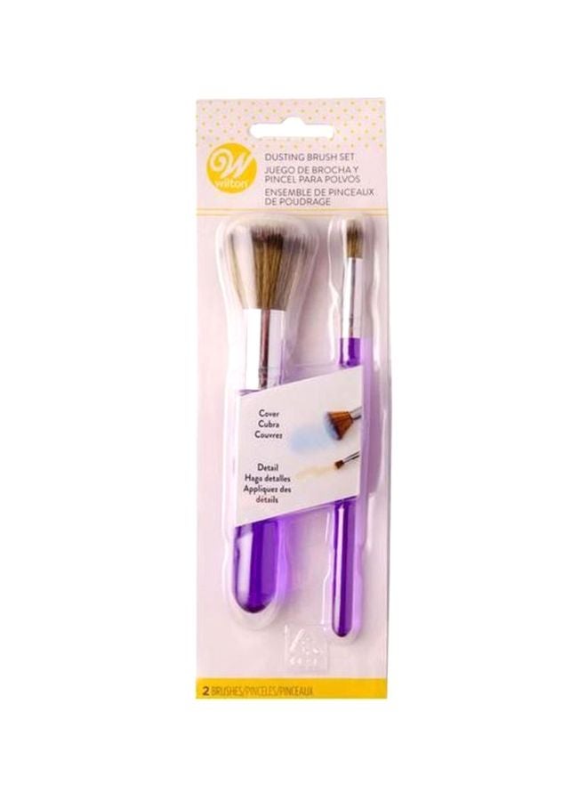 Wilton 2-Piece Multi-Purpose Cake Decorating Dusting Brush Set Purple/Silver/Brown - Image 2
